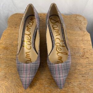 Sam Edelman Dori Plaid Kitten Heels Pumps Pointed Toe Classic Size 10